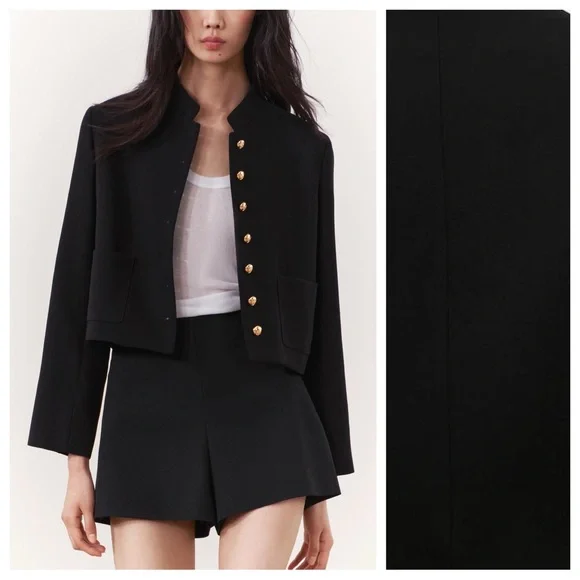 NWT. Zara ZW Collection Black Cropped Jacket. Size L. - Picture 2 of 9
